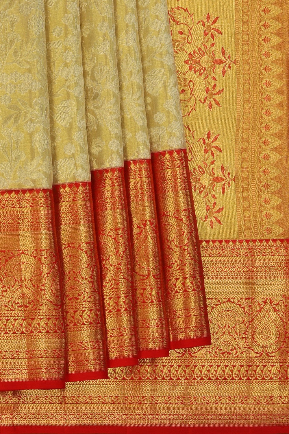 Image of Gold Tissue Brocade Kanchipattu Saree
